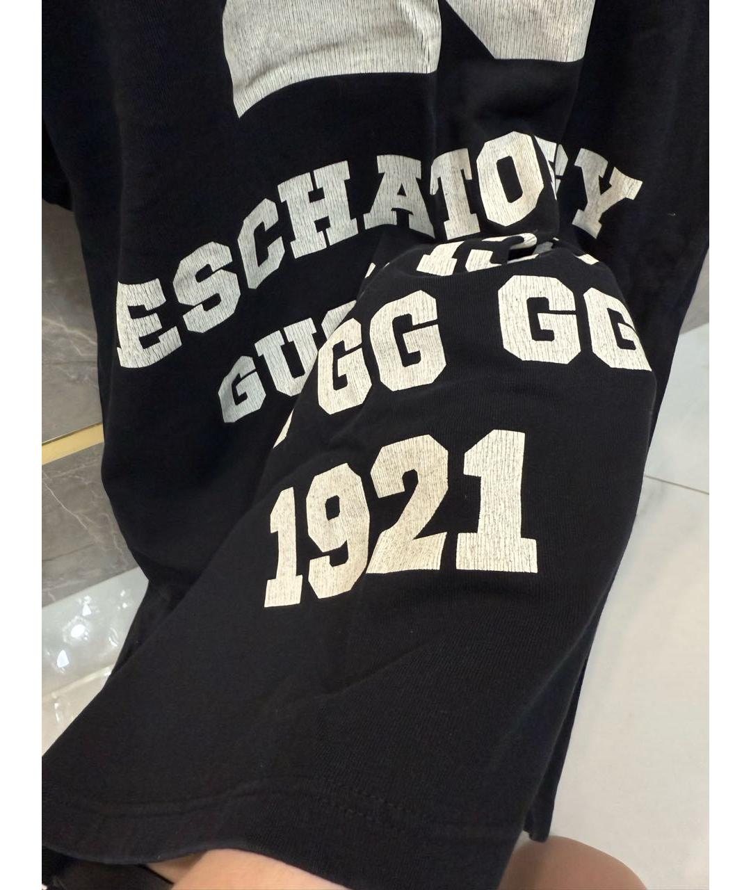 GUCCI Черная хлопковая футболка, фото 7