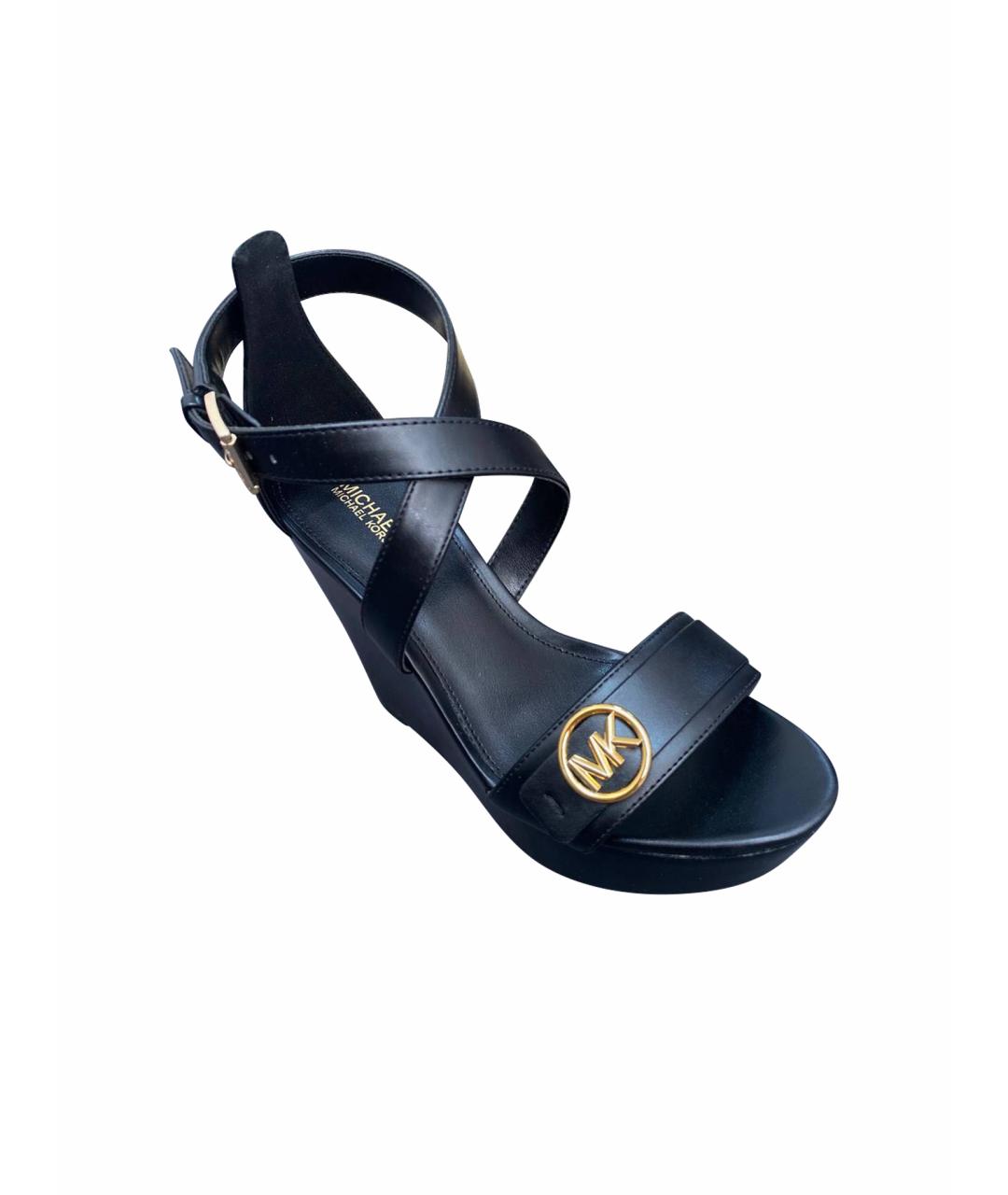 MICHAEL KORS Черные босоножки из искусственной кожи, фото 1