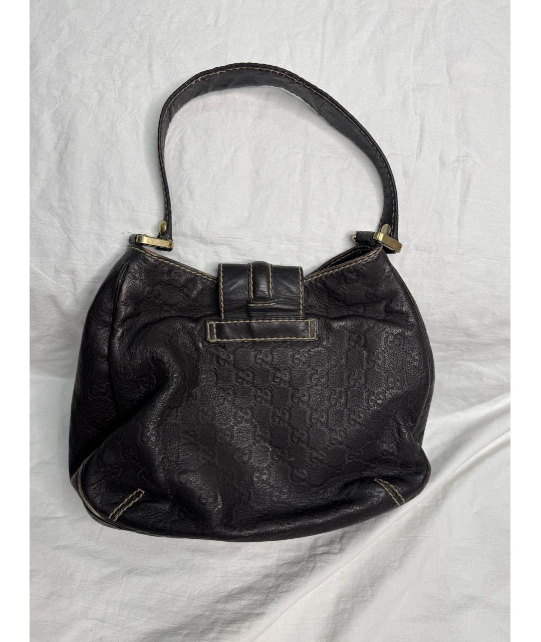 GUCCI Черная кожаная сумка с короткими ручками, фото 4