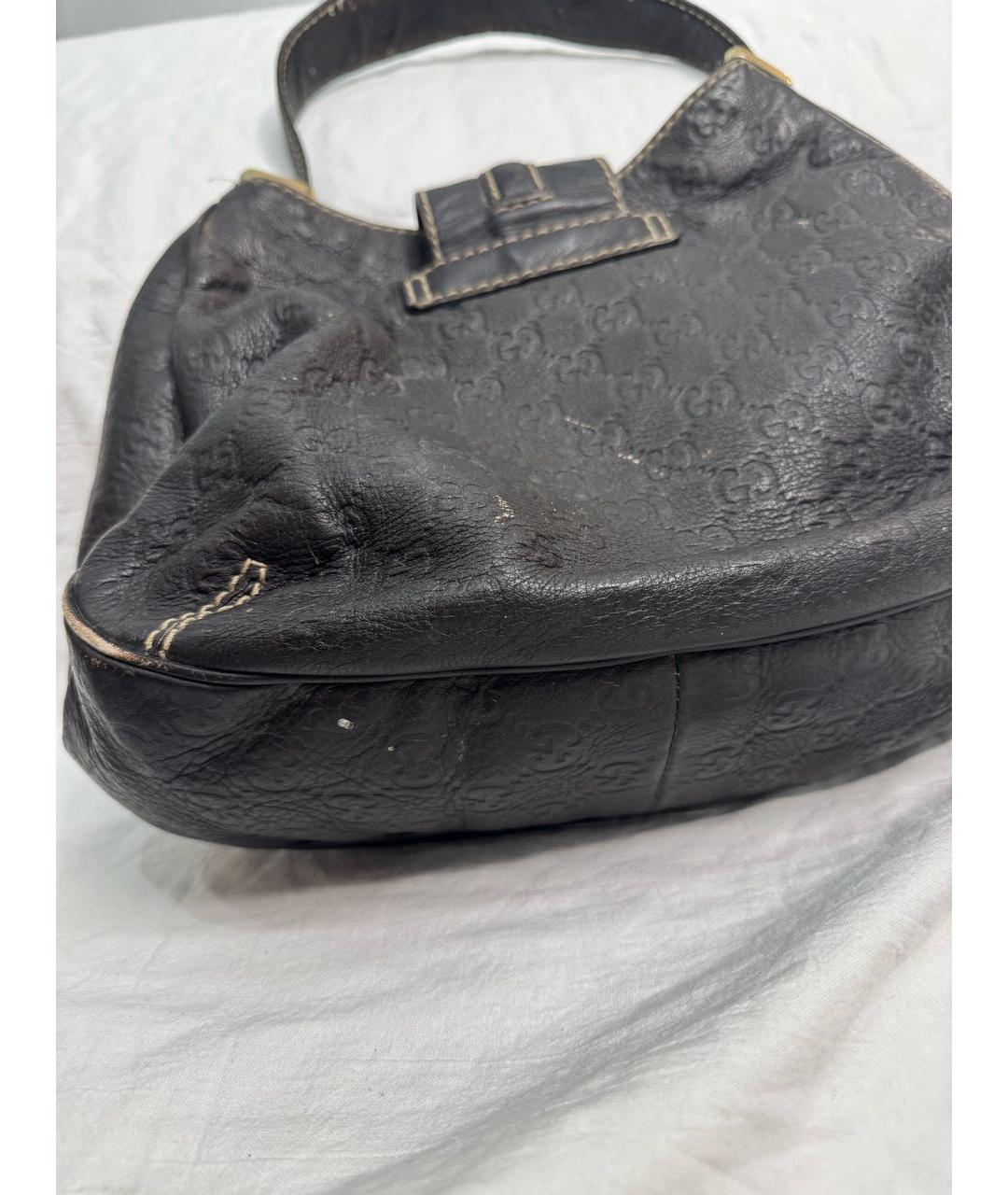 GUCCI Черная кожаная сумка с короткими ручками, фото 5
