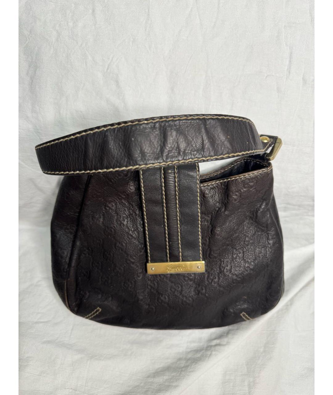 GUCCI Черная кожаная сумка с короткими ручками, фото 3