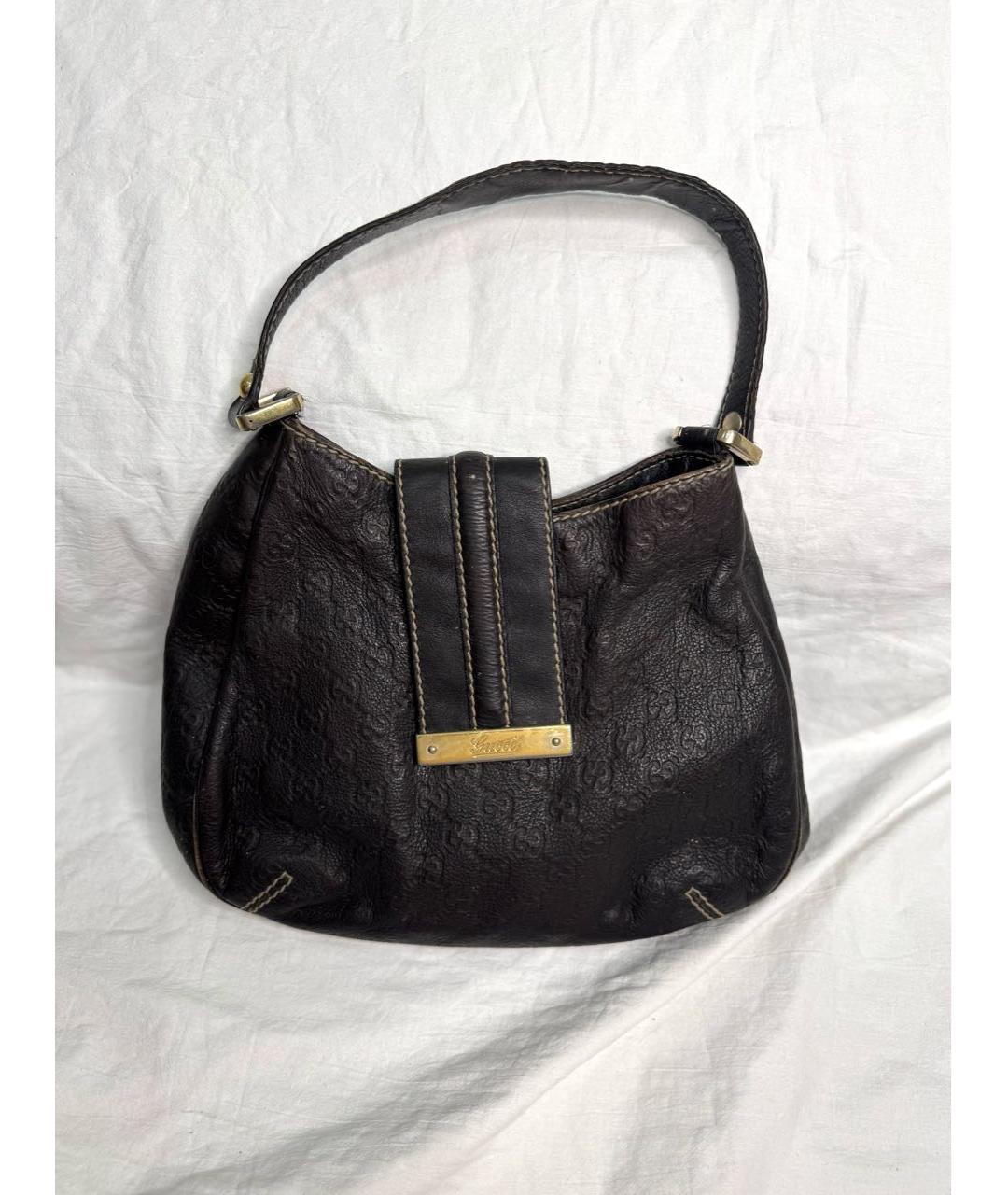 GUCCI Черная кожаная сумка с короткими ручками, фото 9