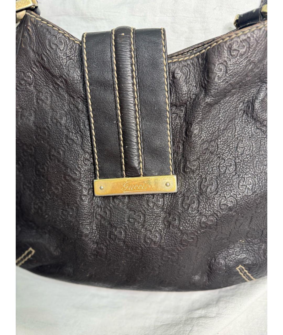 GUCCI Черная кожаная сумка с короткими ручками, фото 2