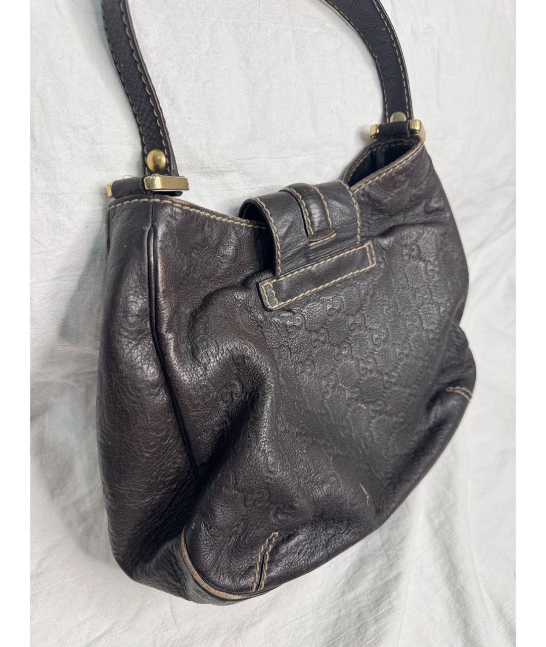 GUCCI Черная кожаная сумка с короткими ручками, фото 6