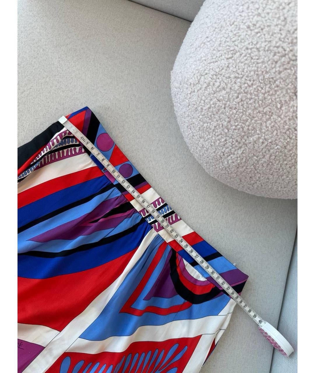 EMILIO PUCCI Мульти шелковая юбка мини, фото 5