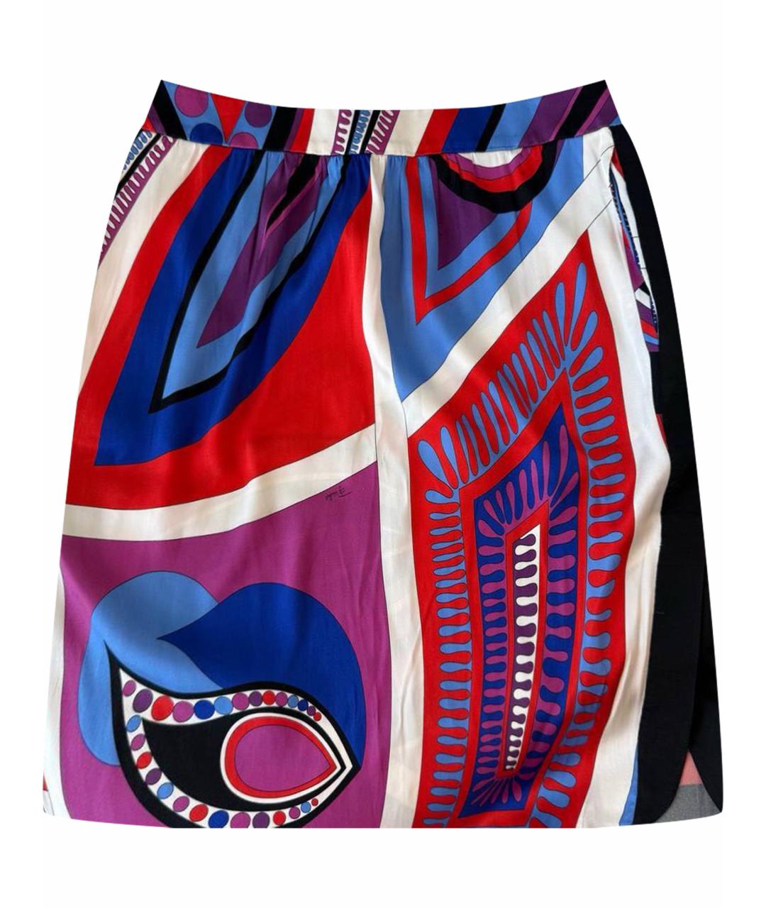 EMILIO PUCCI Мульти шелковая юбка мини, фото 1