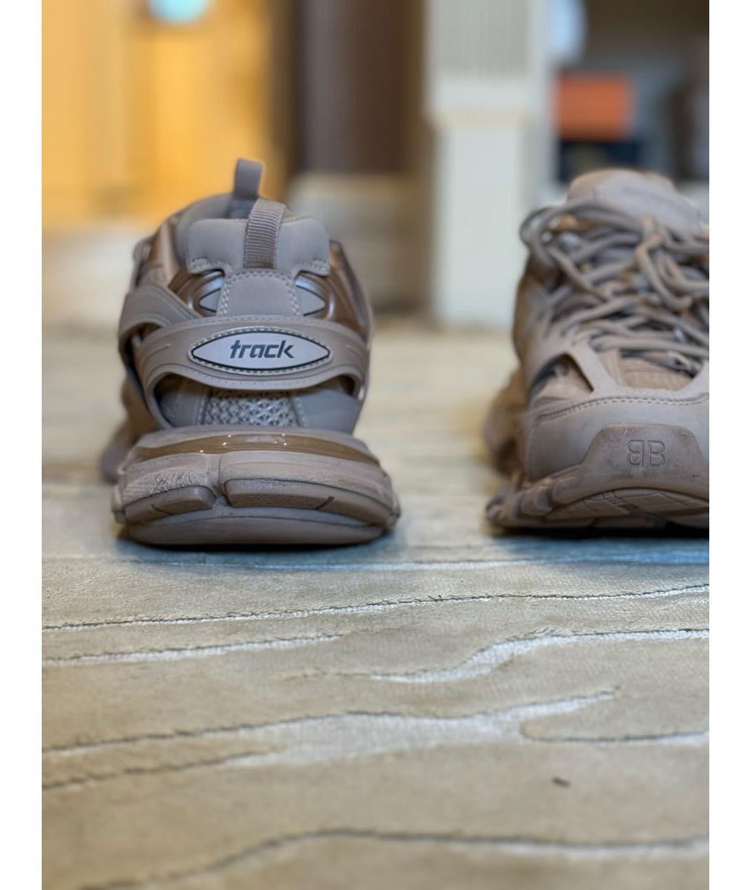 BALENCIAGA Коричневые синтетические низкие кроссовки / кеды, фото 4