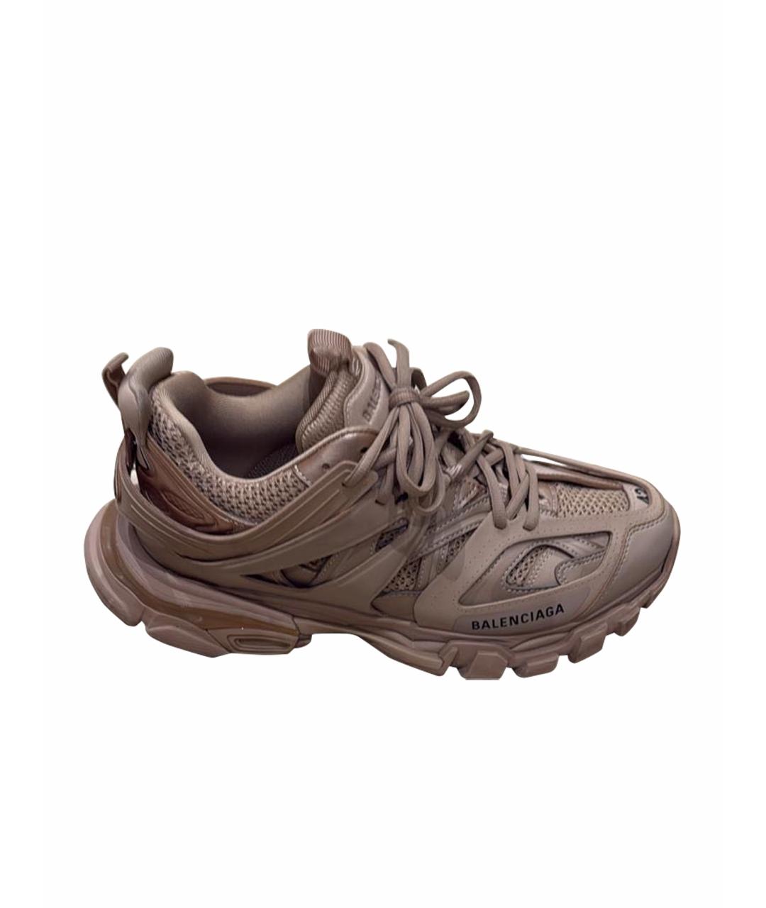 BALENCIAGA Коричневые синтетические низкие кроссовки / кеды, фото 1