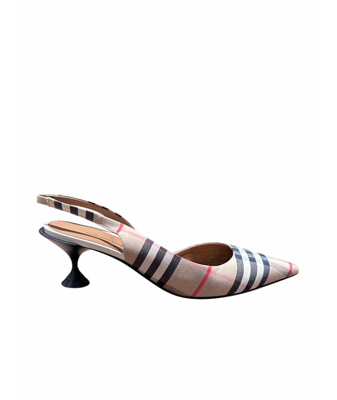 BURBERRY Кожаные лодочки на низком каблуке, фото 1