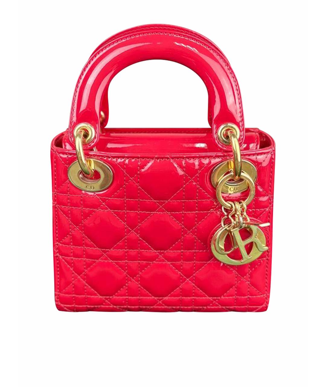 CHRISTIAN DIOR Красная кожаная сумка с короткими ручками, фото 1