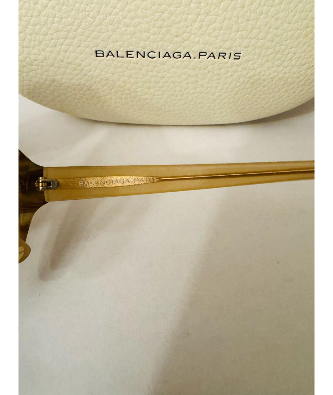 BALENCIAGA Горчичные пластиковые солнцезащитные очки, фото 4