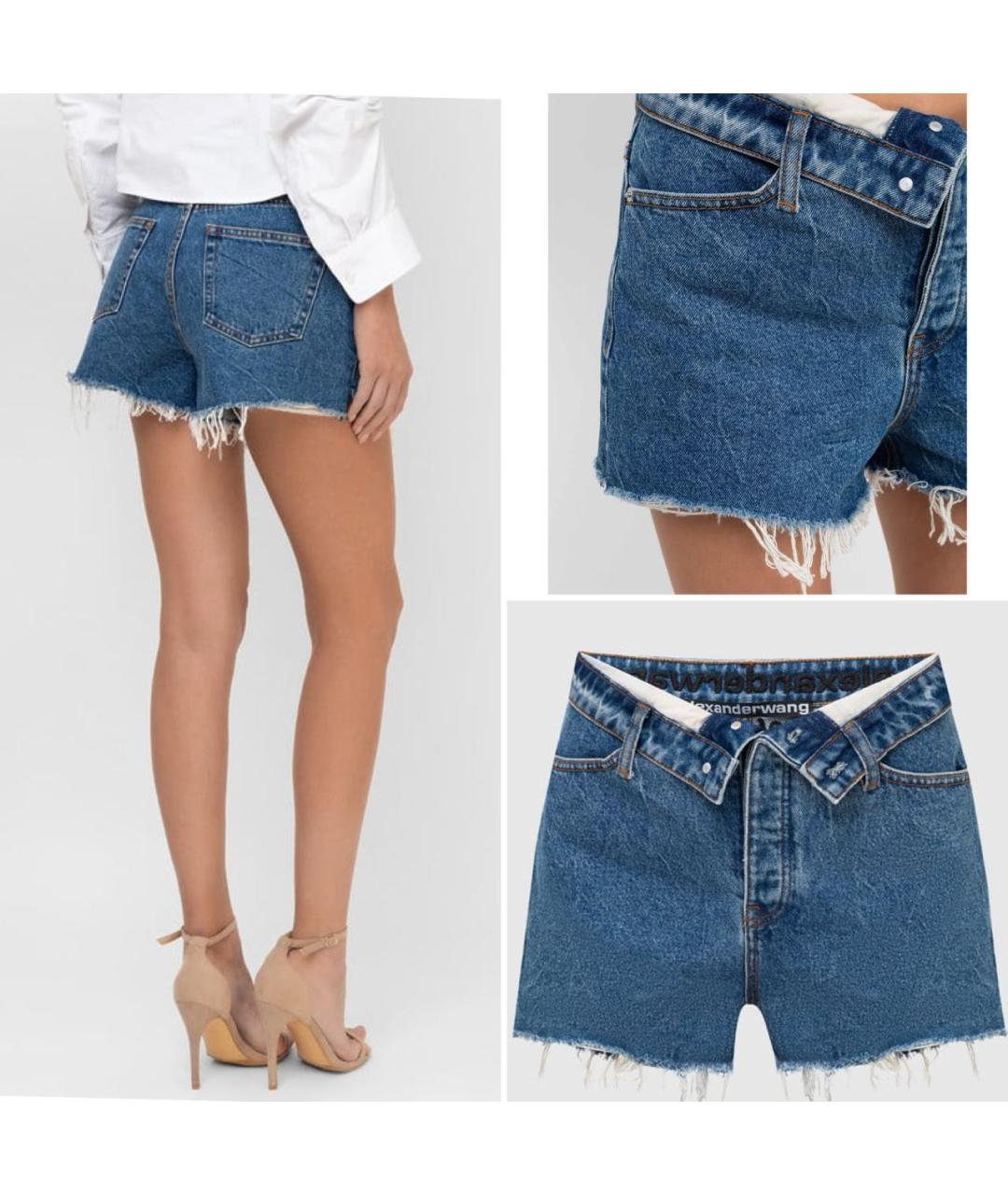 ALEXANDER WANG Синие хлопковые шорты, фото 3