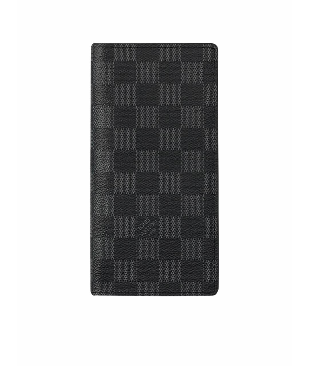 LOUIS VUITTON Черный кожаный кошелек, фото 1