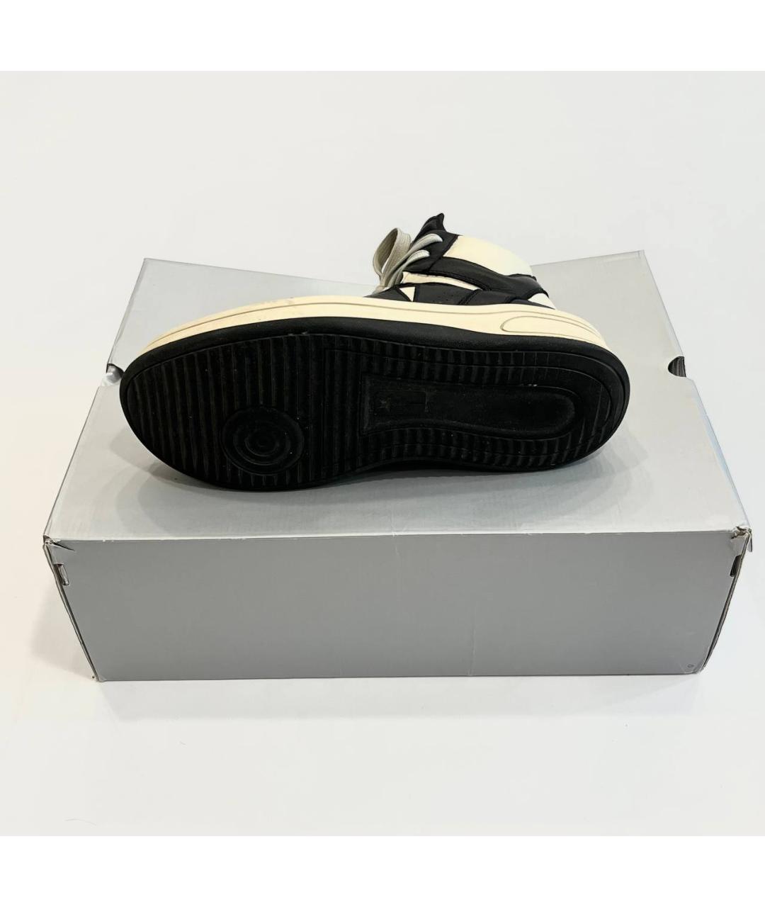 RICK OWENS DRKSHDW Черные кожаные высокие кроссовки / кеды, фото 6