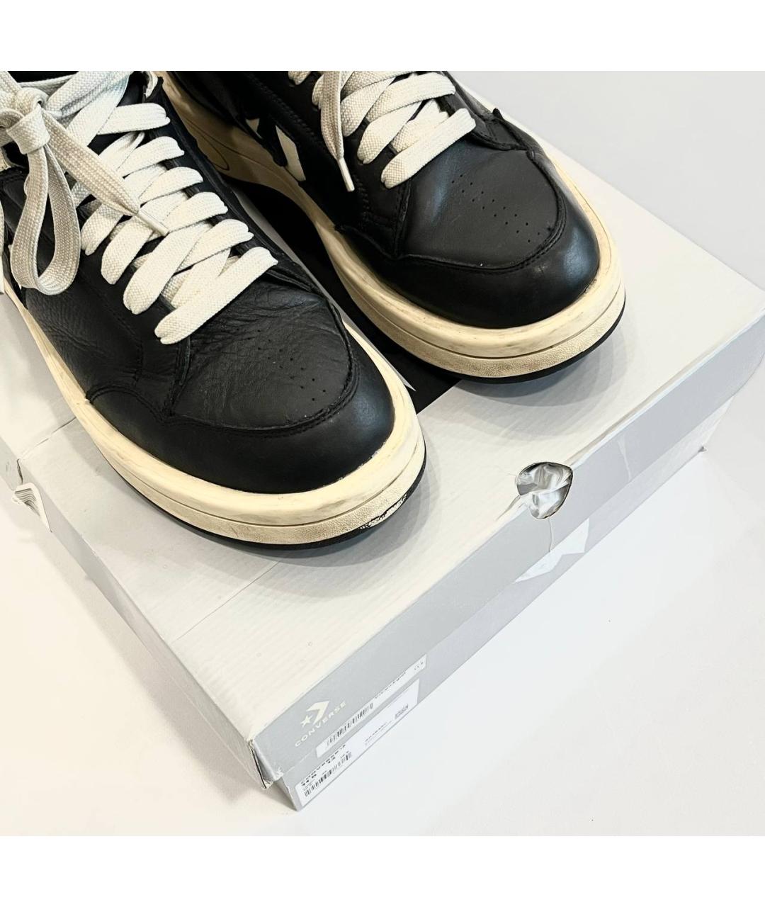 RICK OWENS DRKSHDW Черные кожаные высокие кроссовки / кеды, фото 5