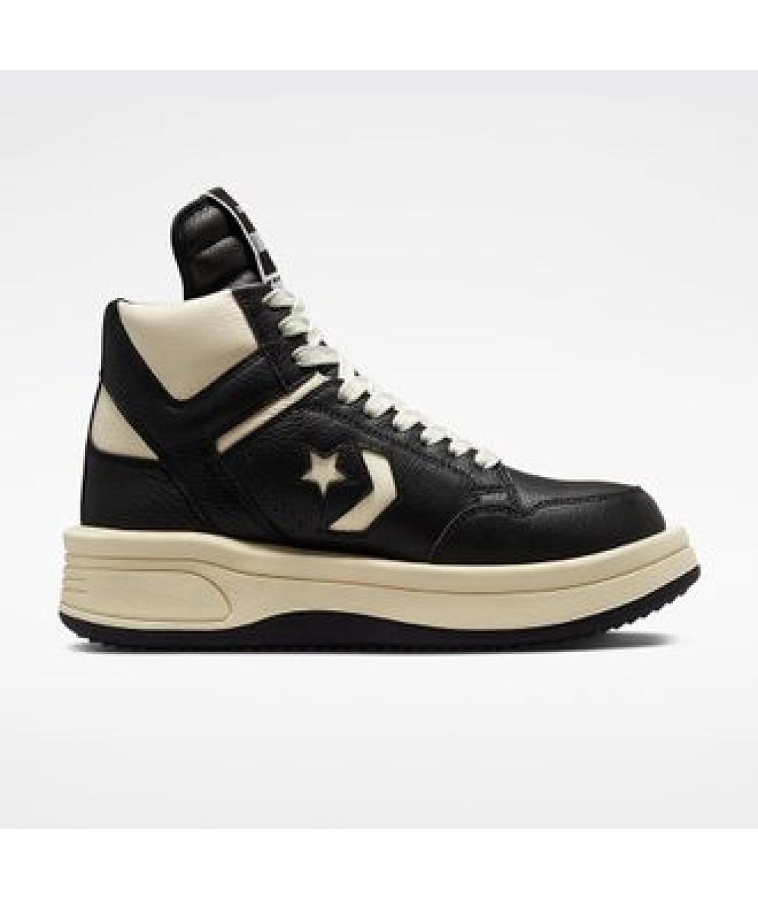 RICK OWENS DRKSHDW Черные кожаные высокие кроссовки / кеды, фото 10