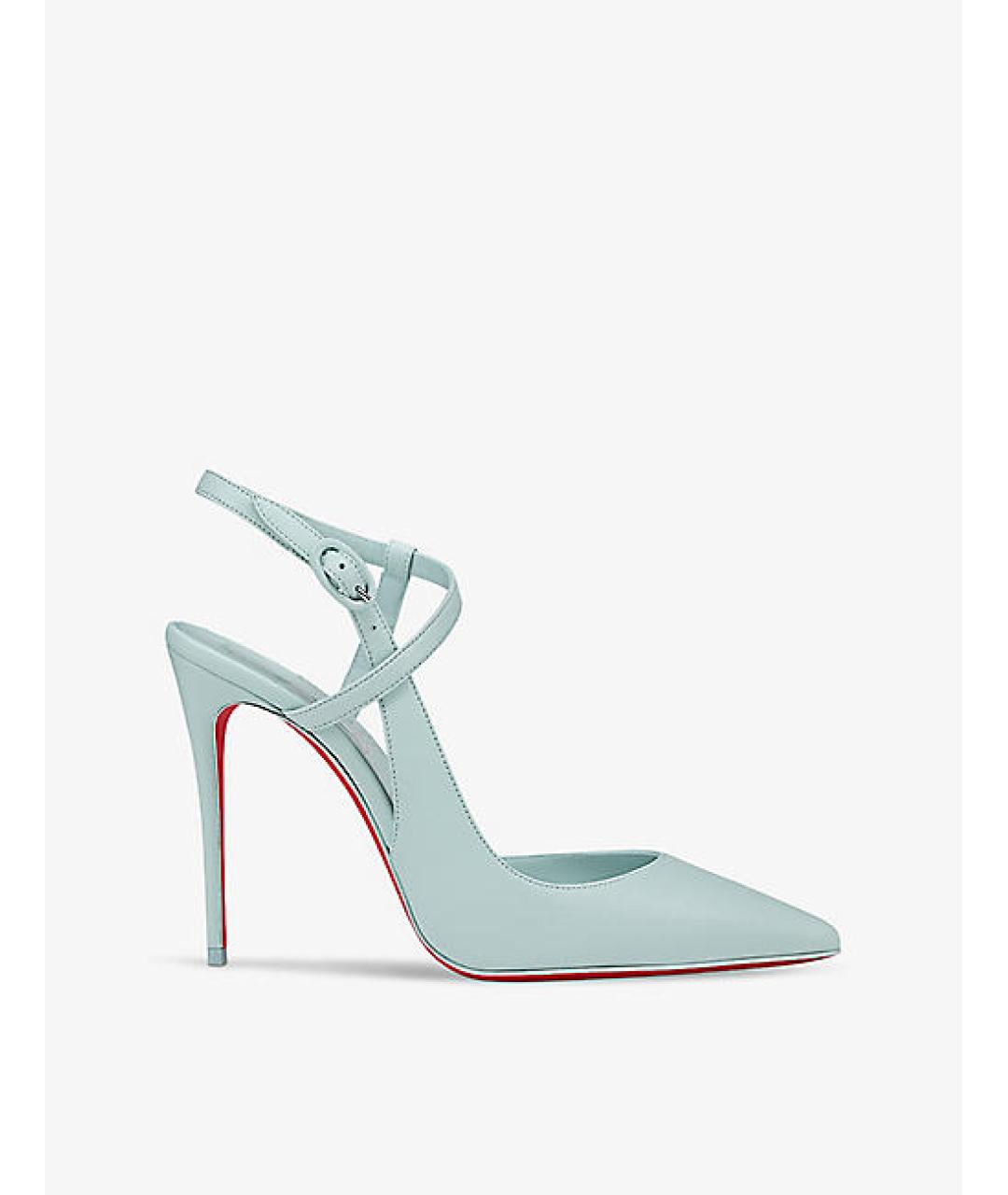 CHRISTIAN LOUBOUTIN Бирюзовые кожаные туфли, фото 10