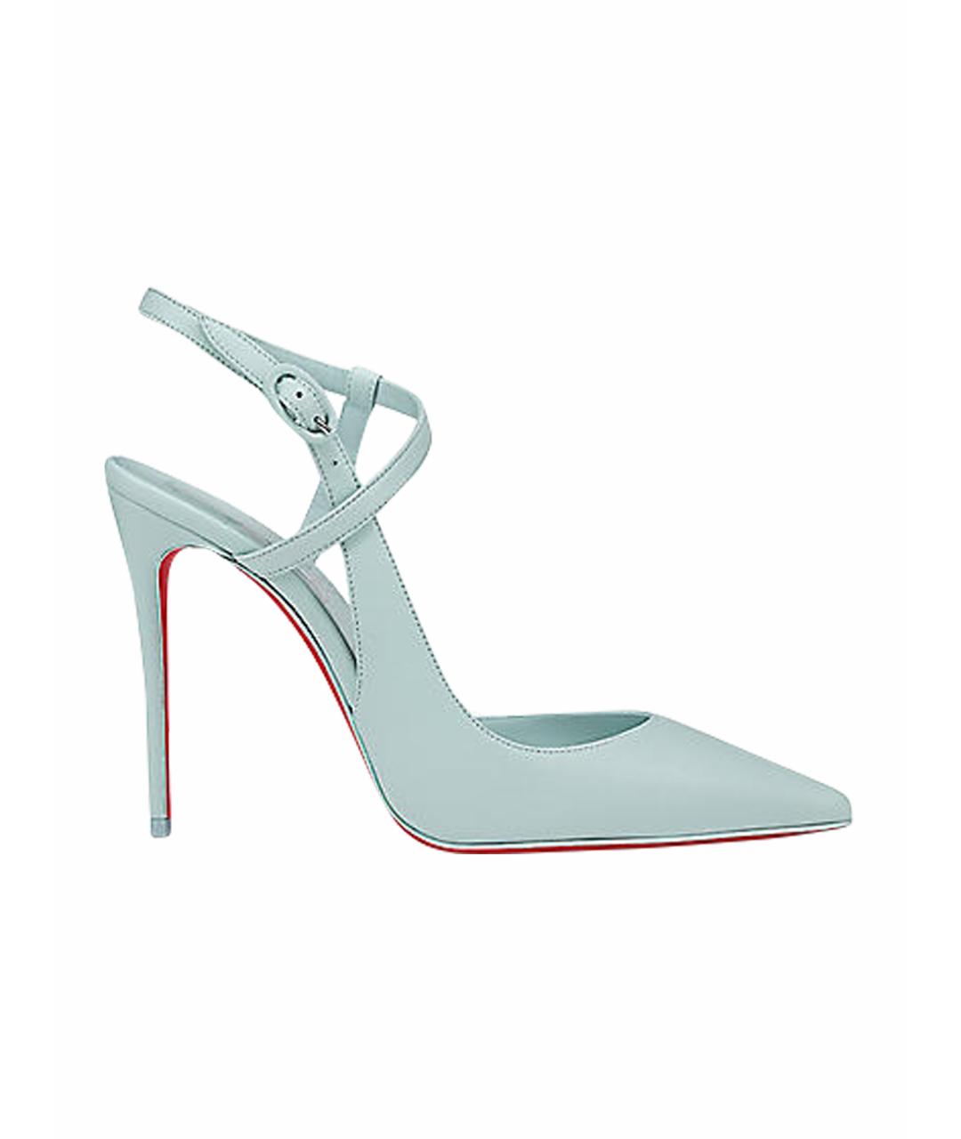 CHRISTIAN LOUBOUTIN Бирюзовые кожаные туфли, фото 1