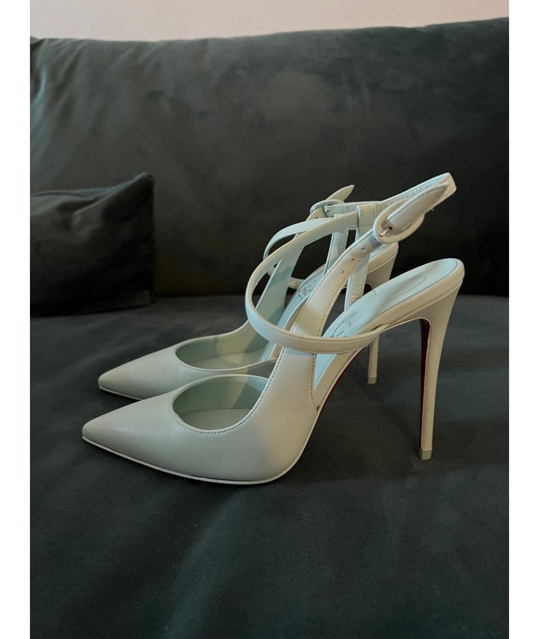 CHRISTIAN LOUBOUTIN Бирюзовые кожаные туфли, фото 3