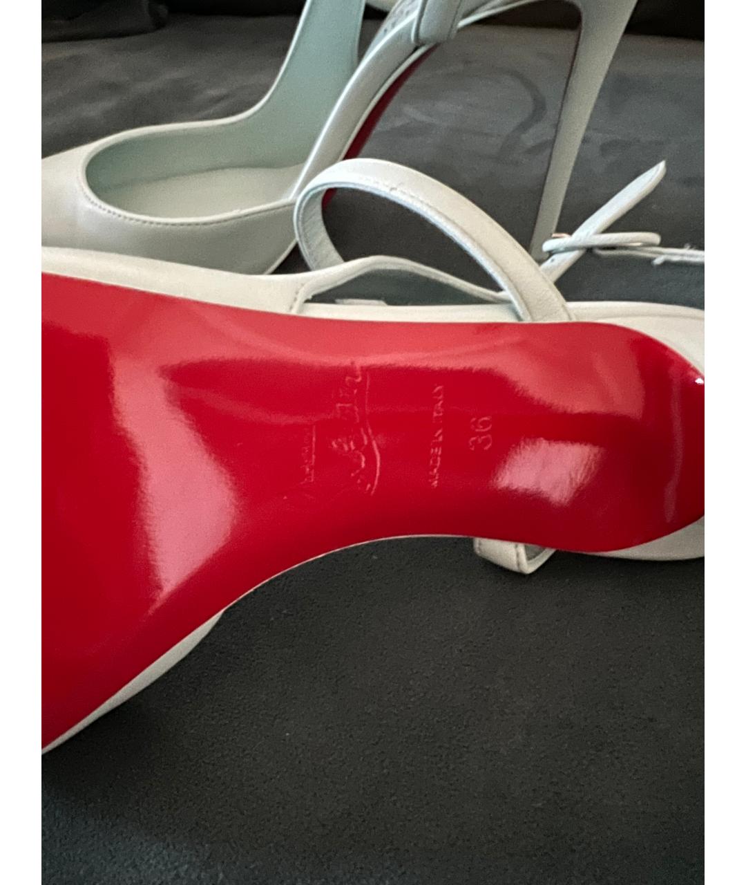 CHRISTIAN LOUBOUTIN Бирюзовые кожаные туфли, фото 2