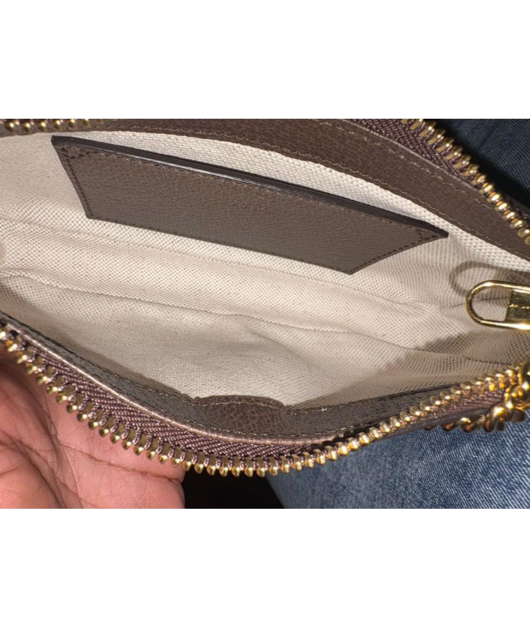 GUCCI Коричневая кожаная сумка через плечо, фото 3