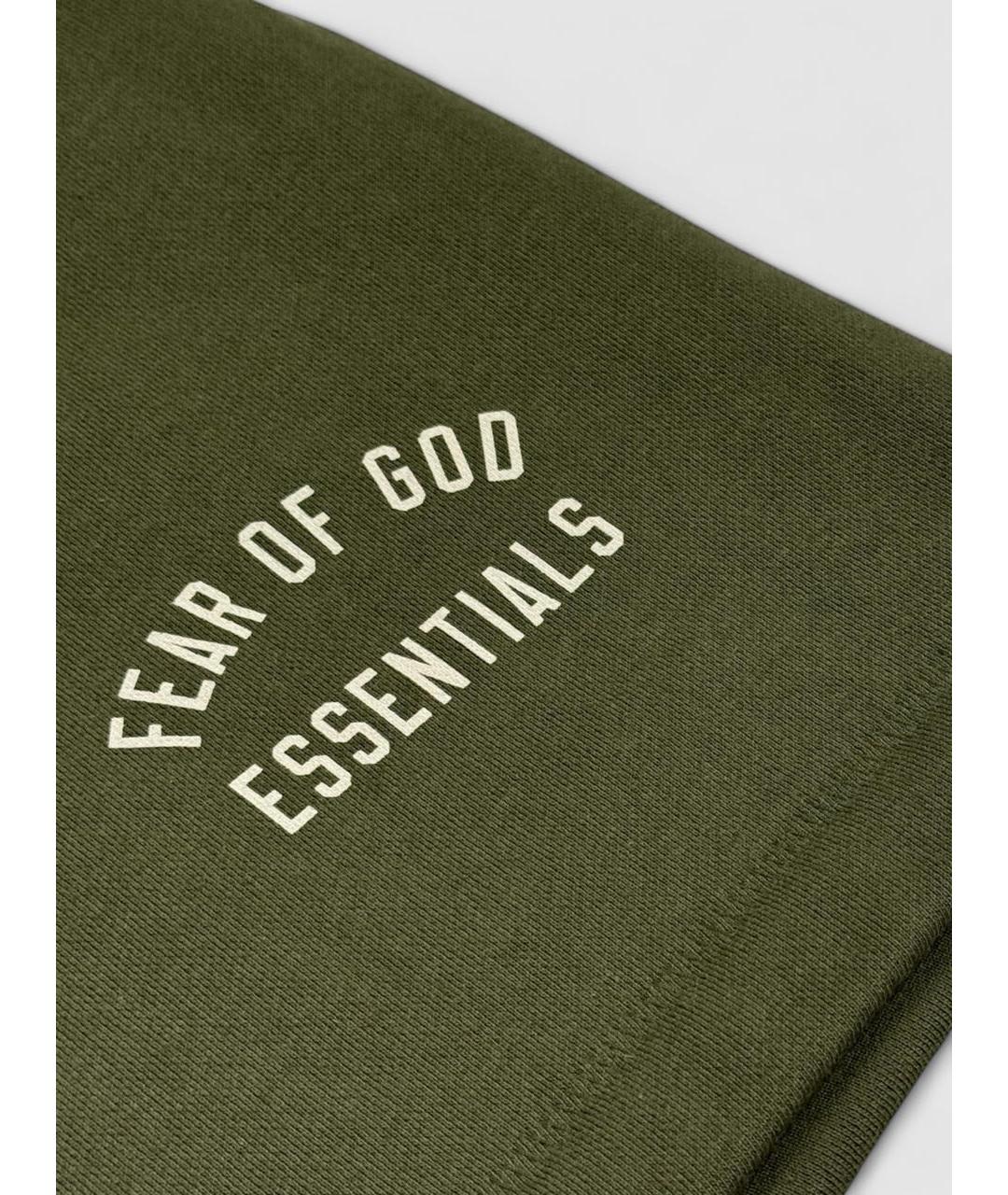 FEAR OF GOD ESSENTIALS Хаки хлопковые шорты, фото 4