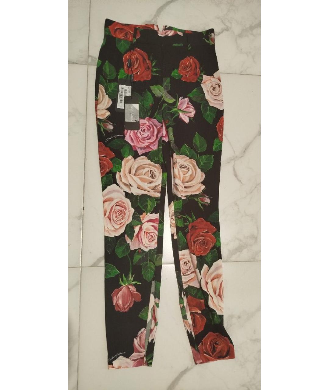 DOLCE&GABBANA Мульти шелковые леггинсы и велосипедки, фото 4