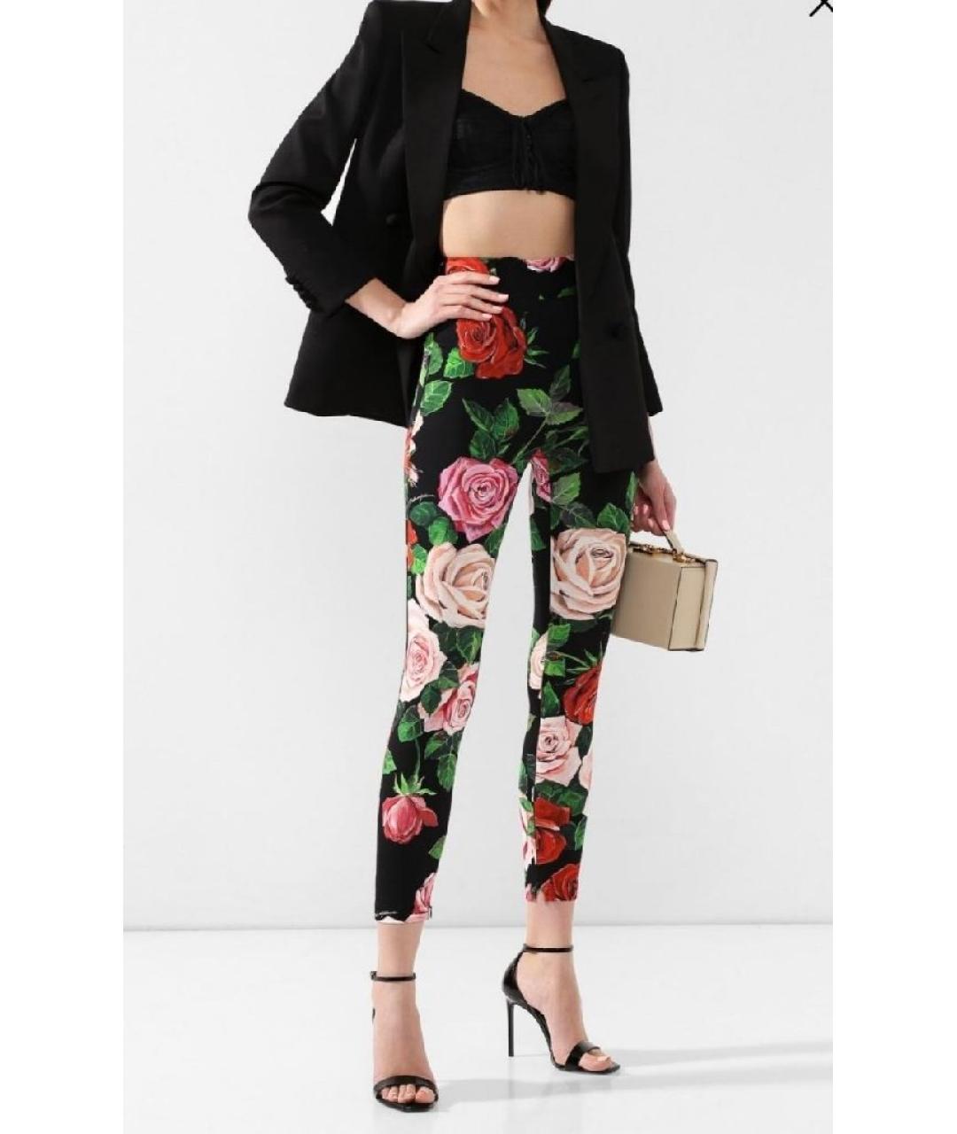 DOLCE&GABBANA Мульти шелковые леггинсы и велосипедки, фото 3