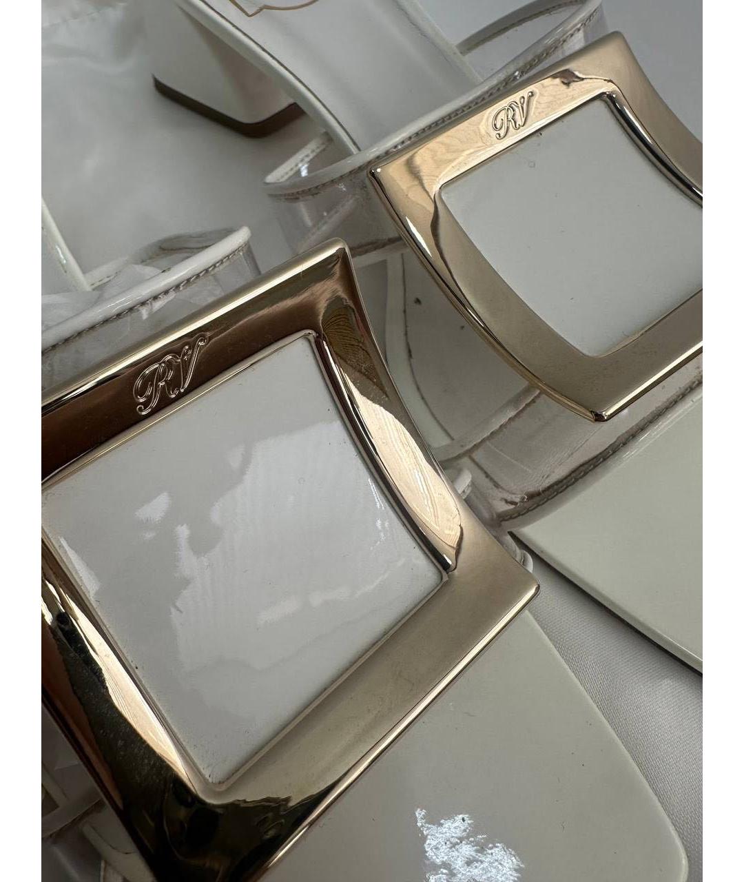 ROGER VIVIER Белые кожаные мюли, фото 5