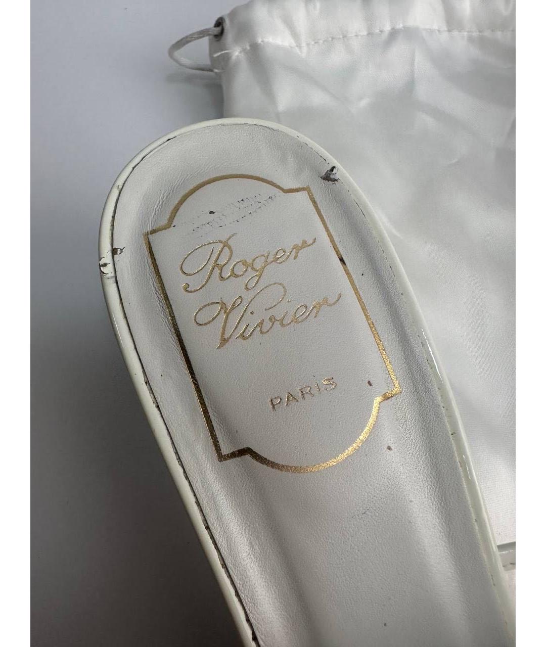 ROGER VIVIER Белые кожаные мюли, фото 6