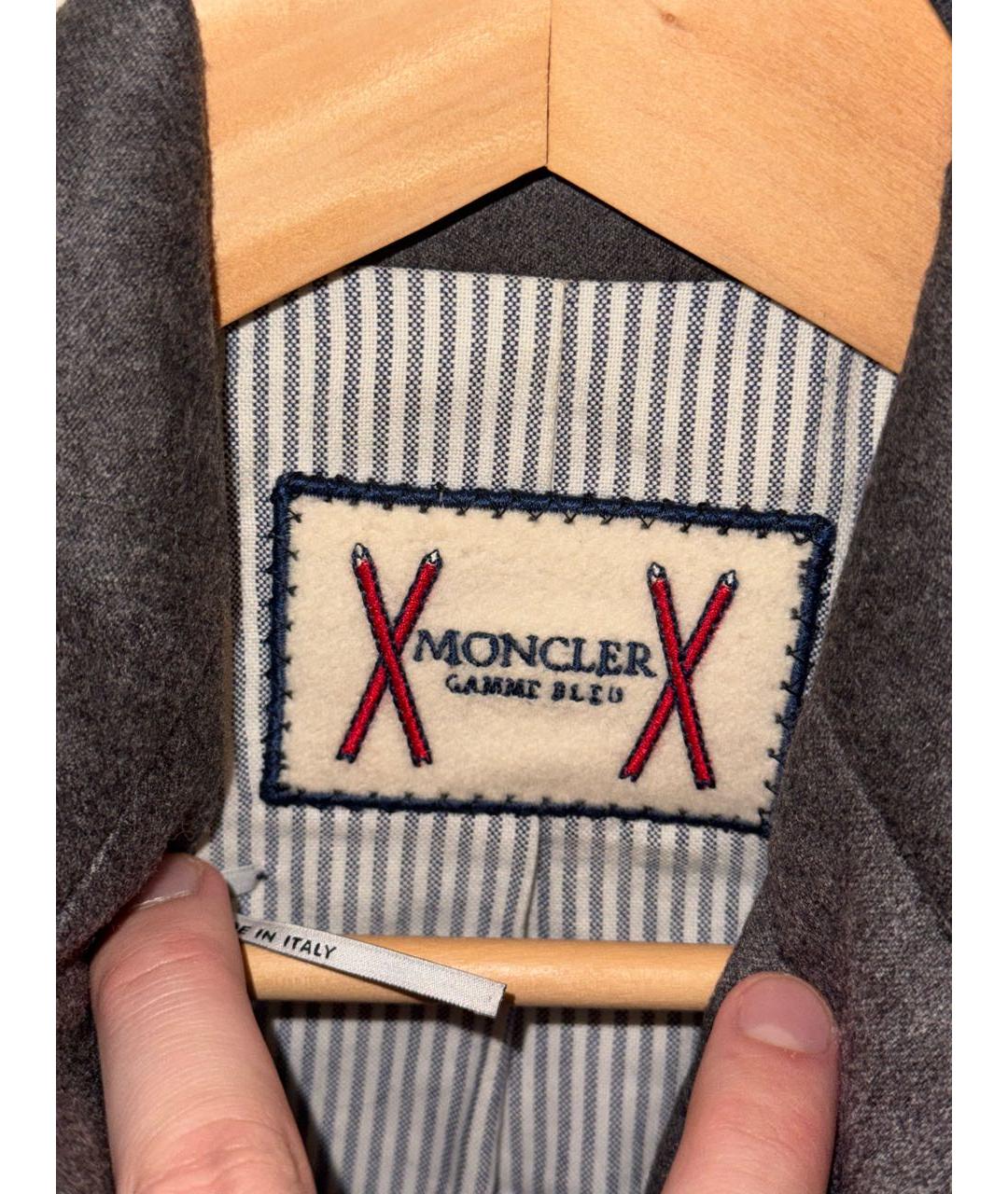 MONCLER Серая шерстяная куртка, фото 4