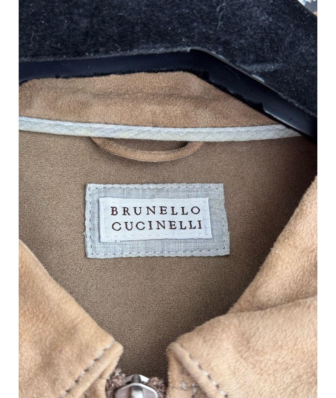 BRUNELLO CUCINELLI Бежевая замшевая куртка, фото 5