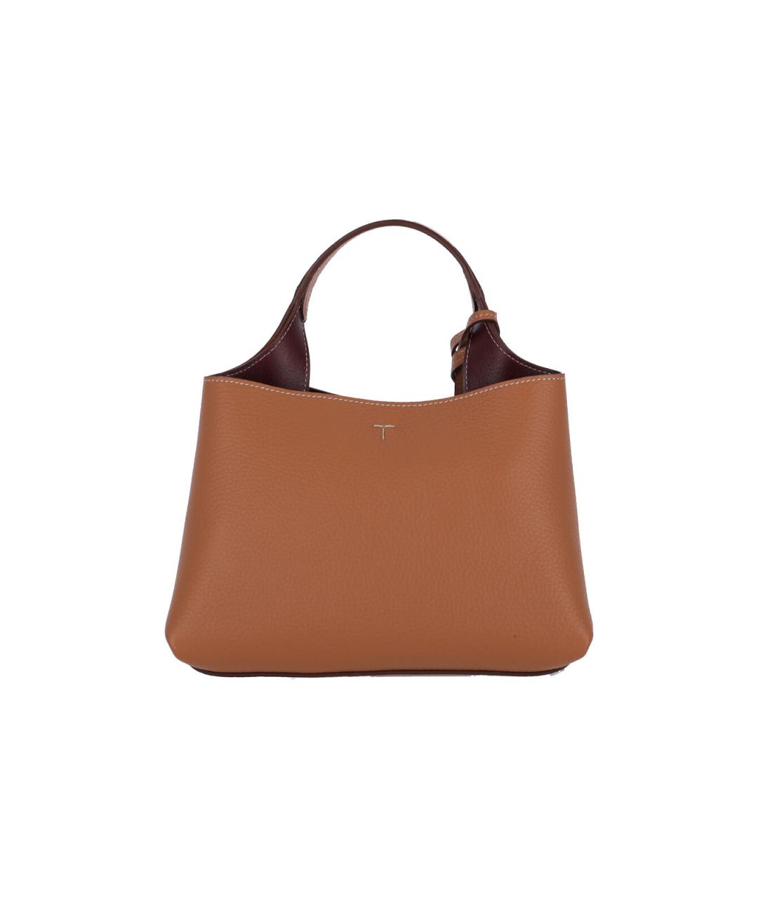 TOD'S Коричневая кожаная сумка с короткими ручками, фото 3