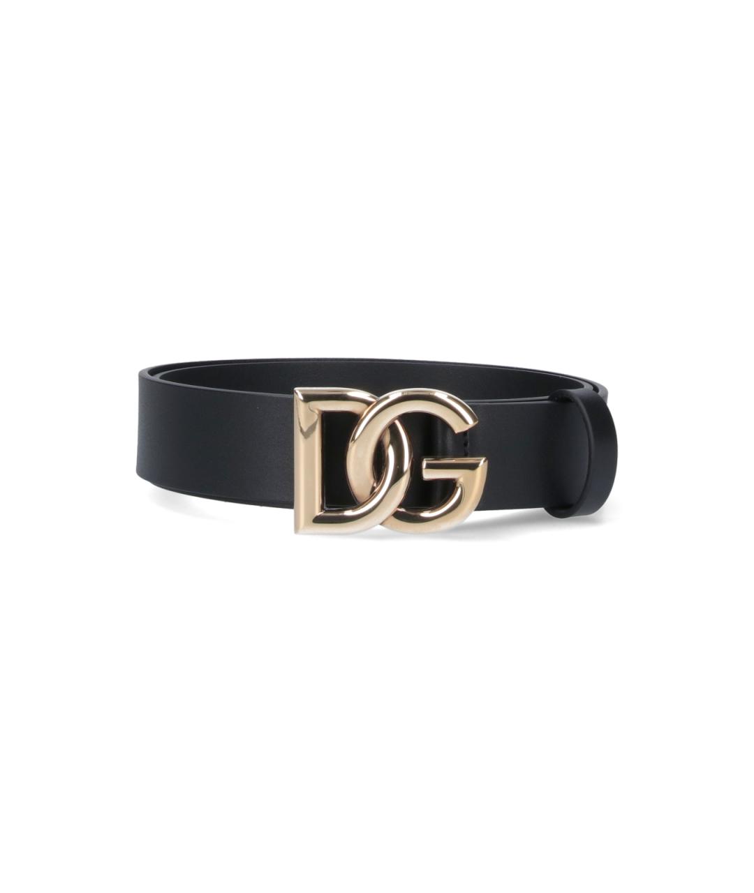 DOLCE&GABBANA Черный кожаный ремень, фото 1