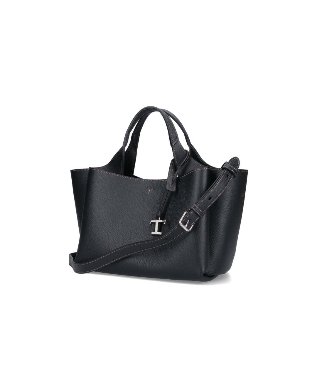 TOD'S Черная кожаная сумка тоут, фото 2