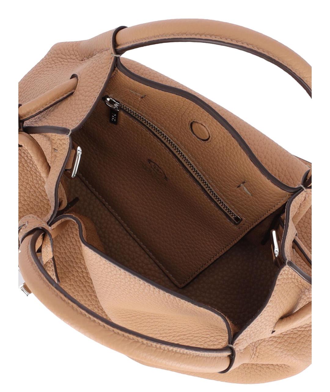 TOD'S Коричневая кожаная сумка с короткими ручками, фото 4