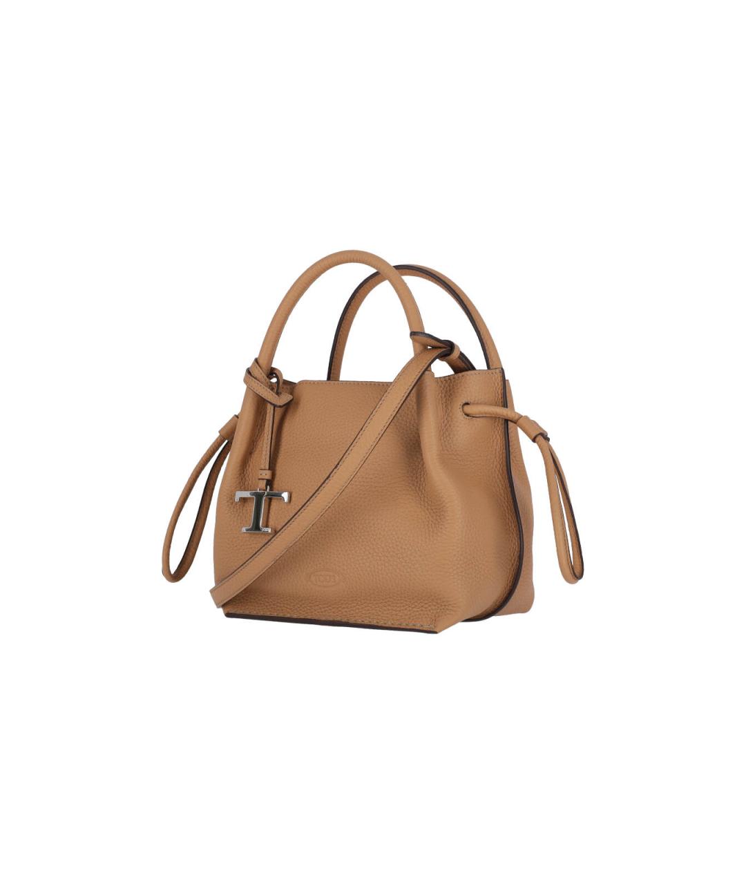TOD'S Коричневая кожаная сумка с короткими ручками, фото 2