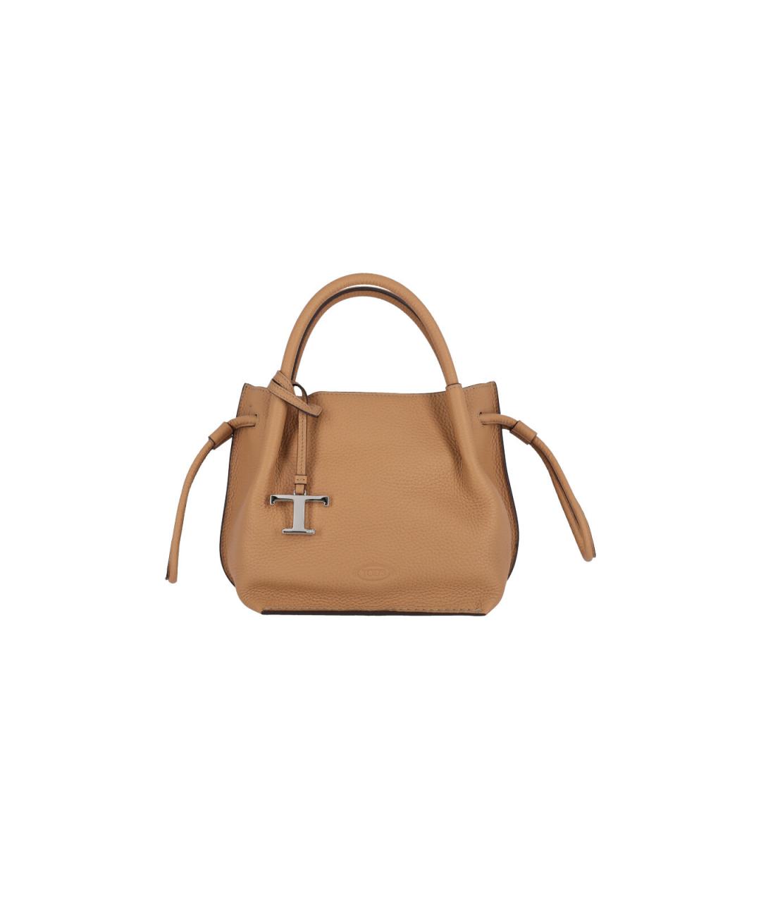 TOD'S Коричневая кожаная сумка с короткими ручками, фото 1