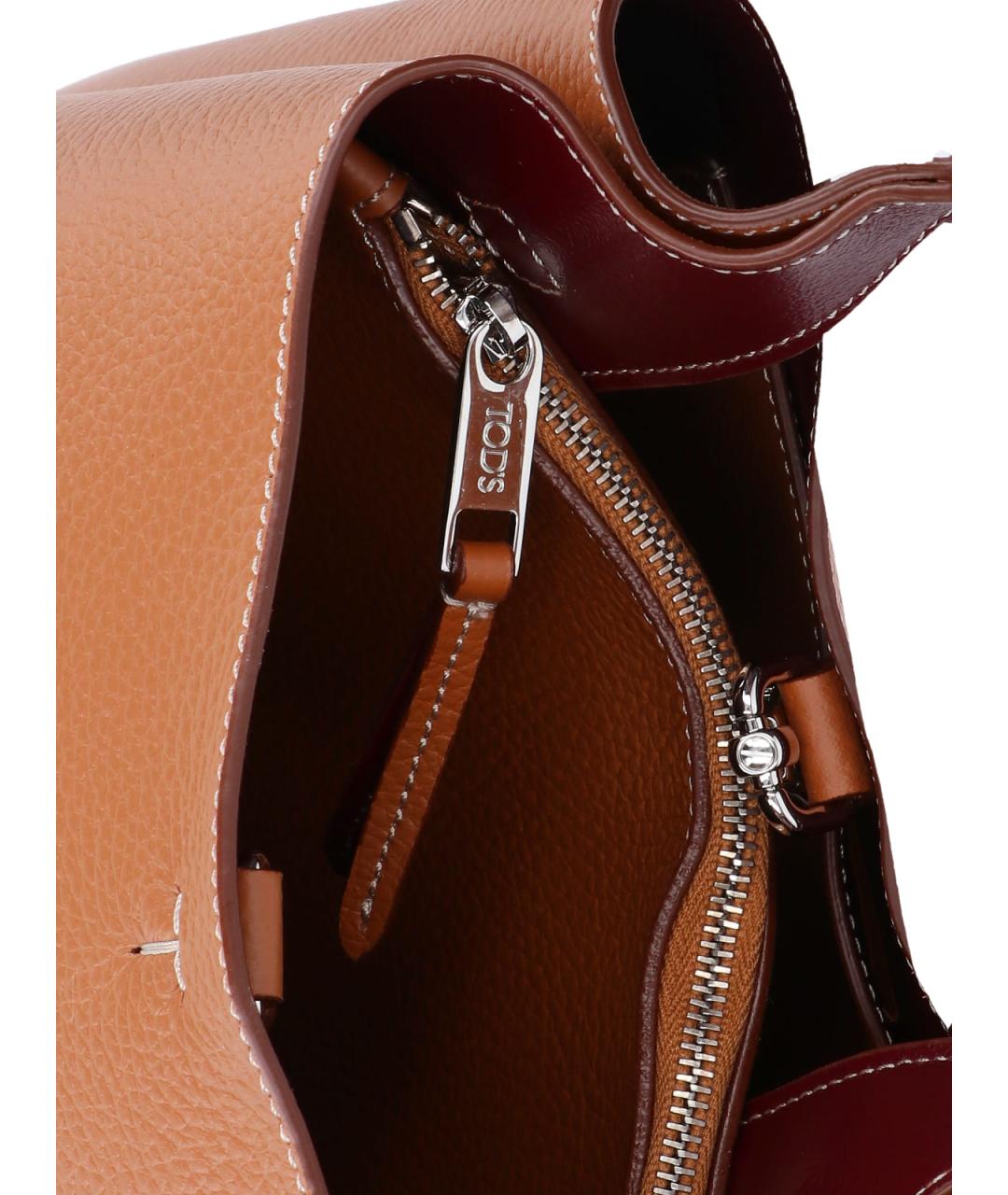 TOD'S Коричневая кожаная сумка тоут, фото 4