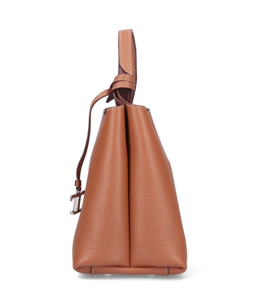 TOD'S Коричневая кожаная сумка тоут, фото 5
