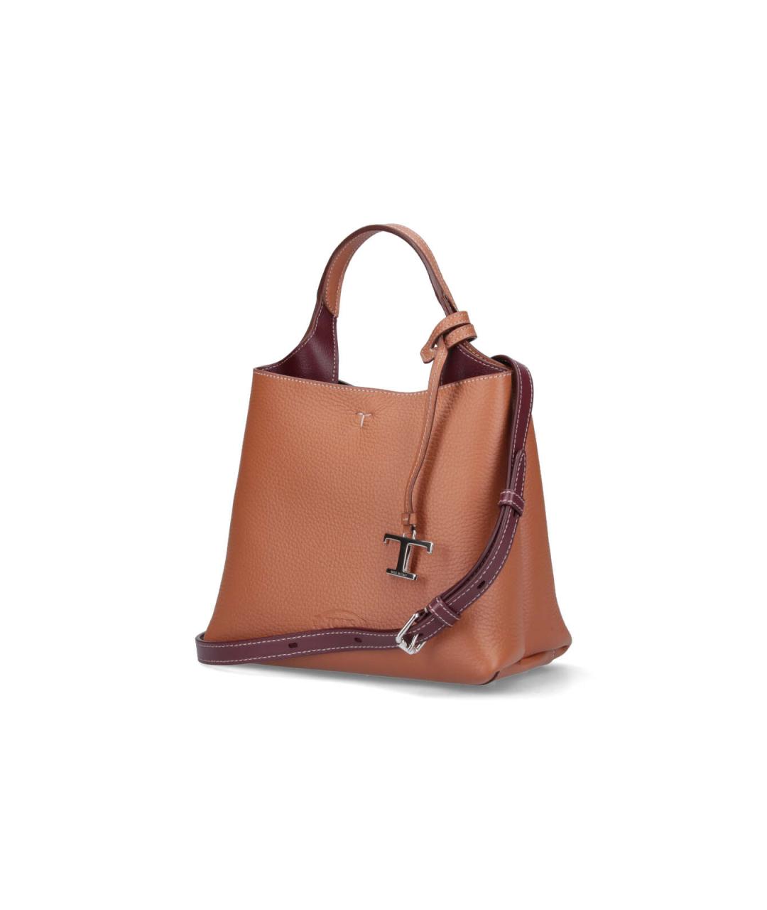 TOD'S Коричневая кожаная сумка тоут, фото 2