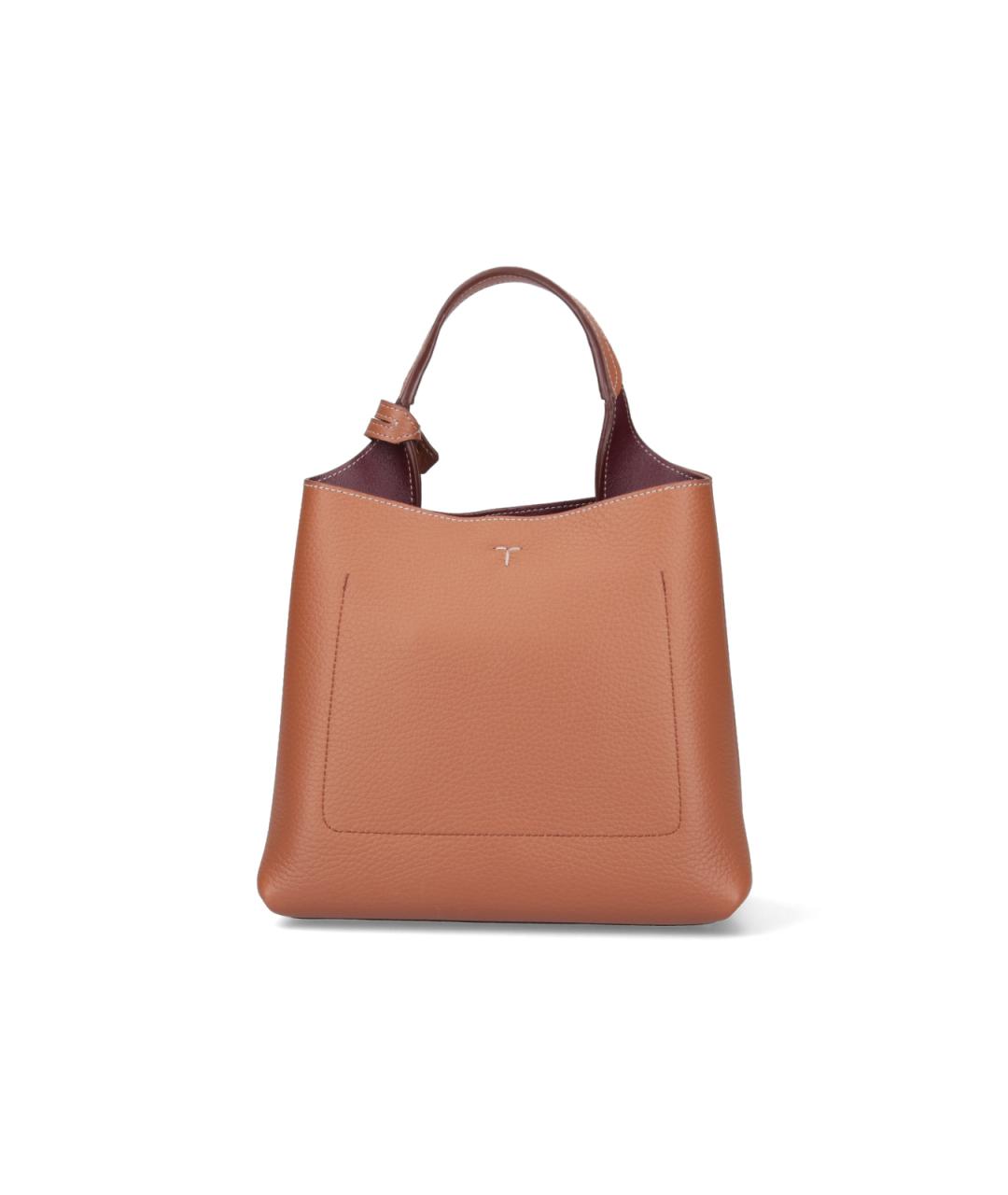 TOD'S Коричневая кожаная сумка тоут, фото 3