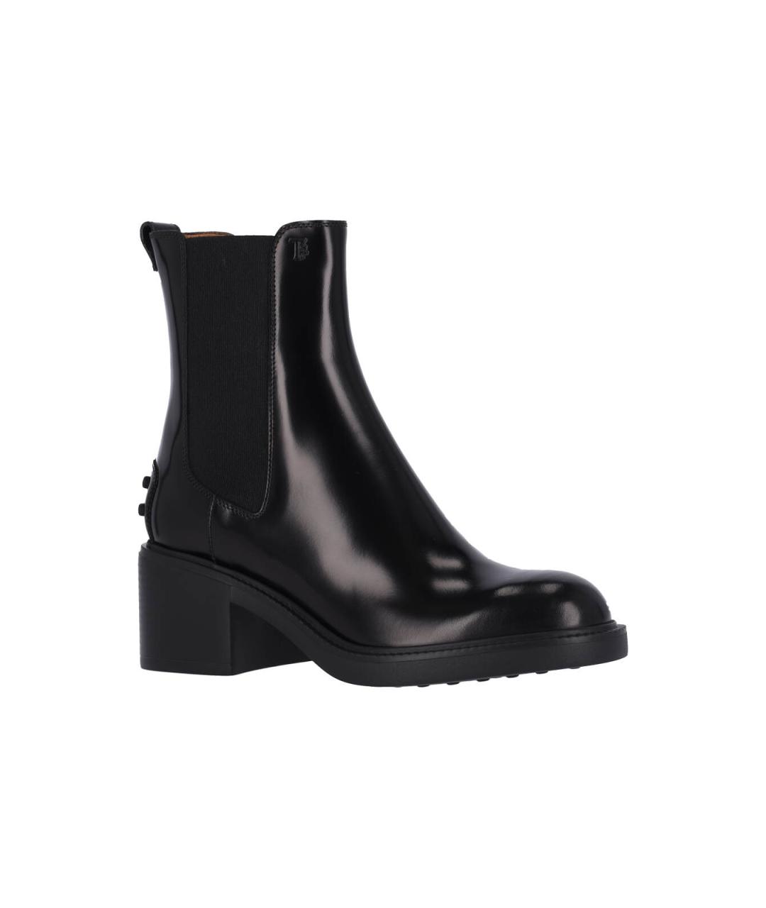 TOD'S Черные кожаные сапоги, фото 2