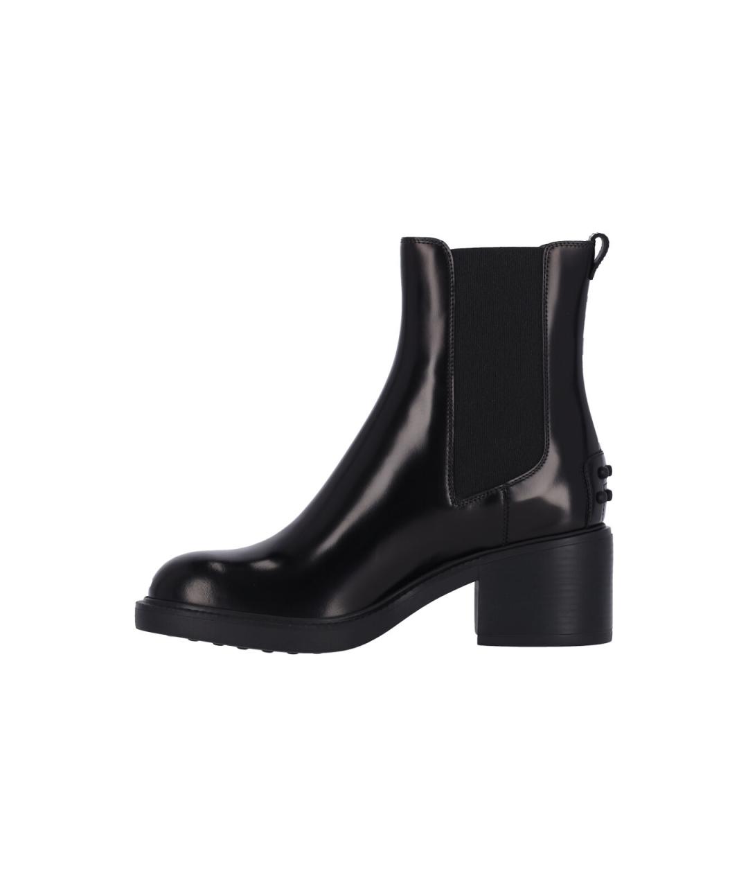 TOD'S Черные кожаные сапоги, фото 3