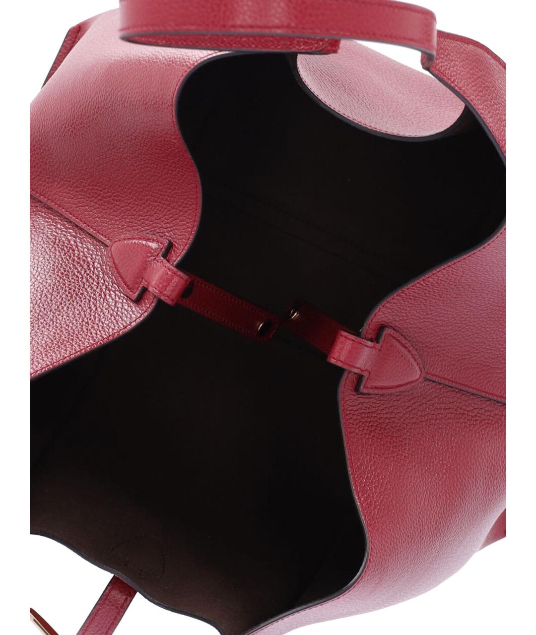 TOD'S Красная кожаная сумка тоут, фото 6
