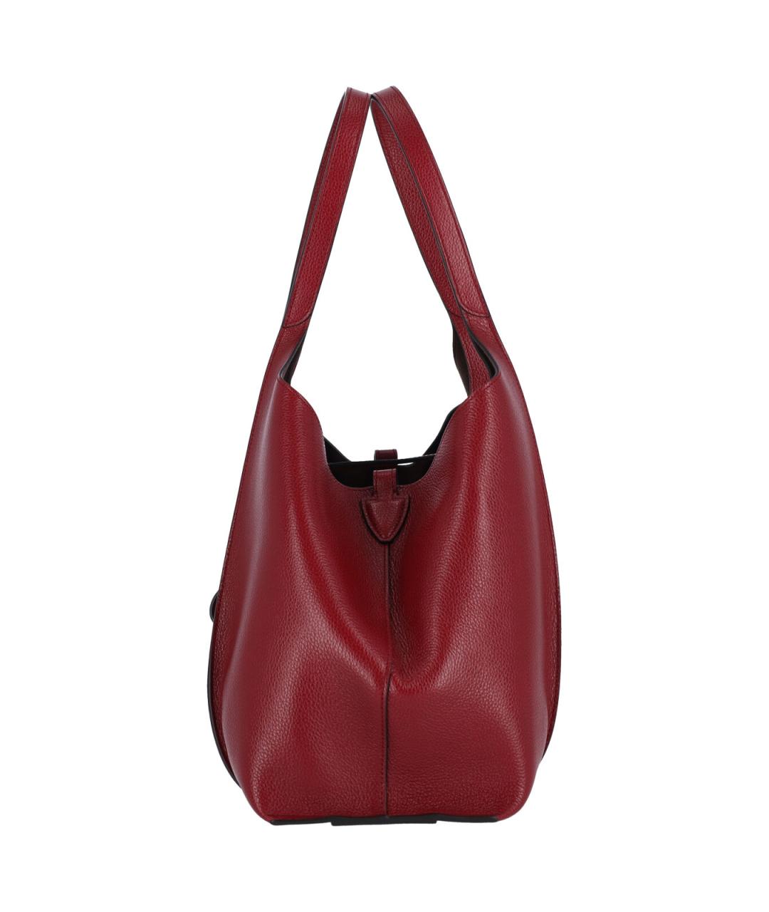 TOD'S Красная кожаная сумка тоут, фото 7