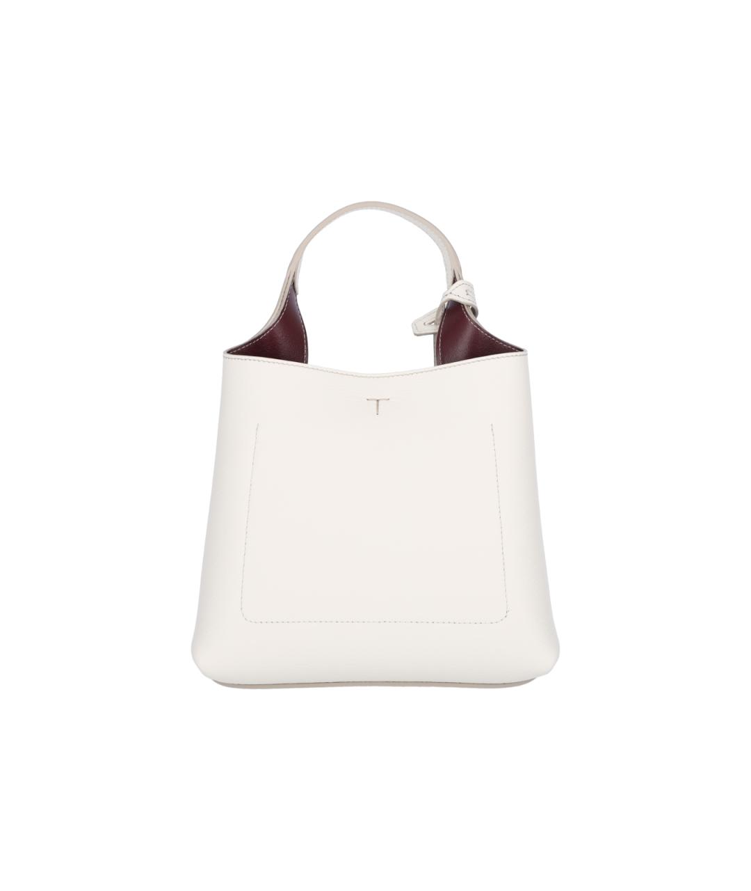 TOD'S Белая кожаная сумка тоут, фото 3