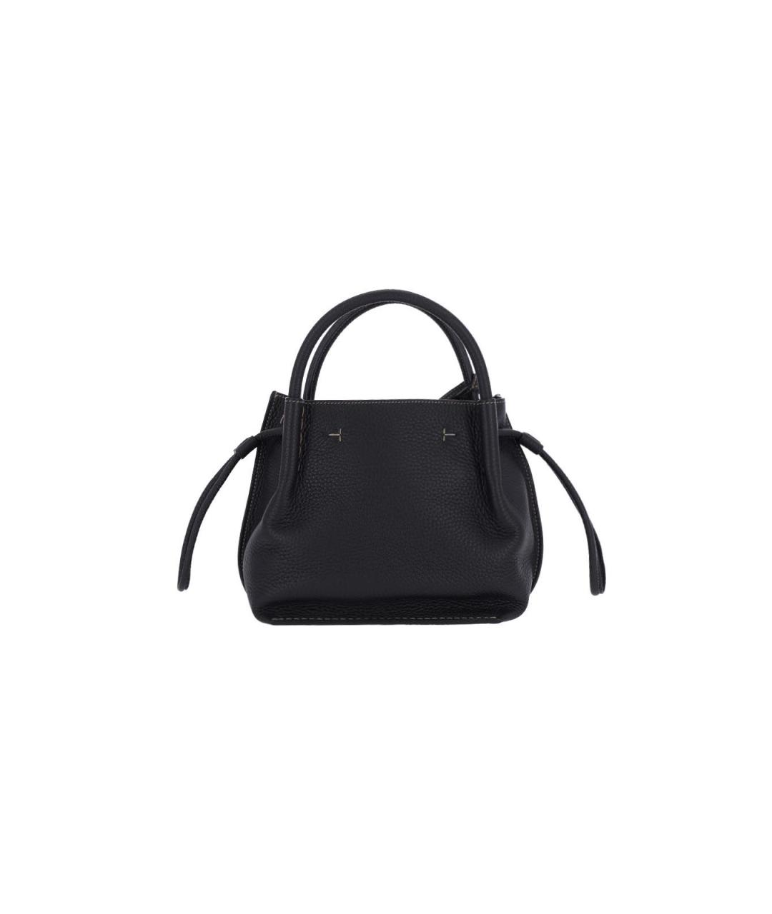 TOD'S Черная кожаная сумка с короткими ручками, фото 3