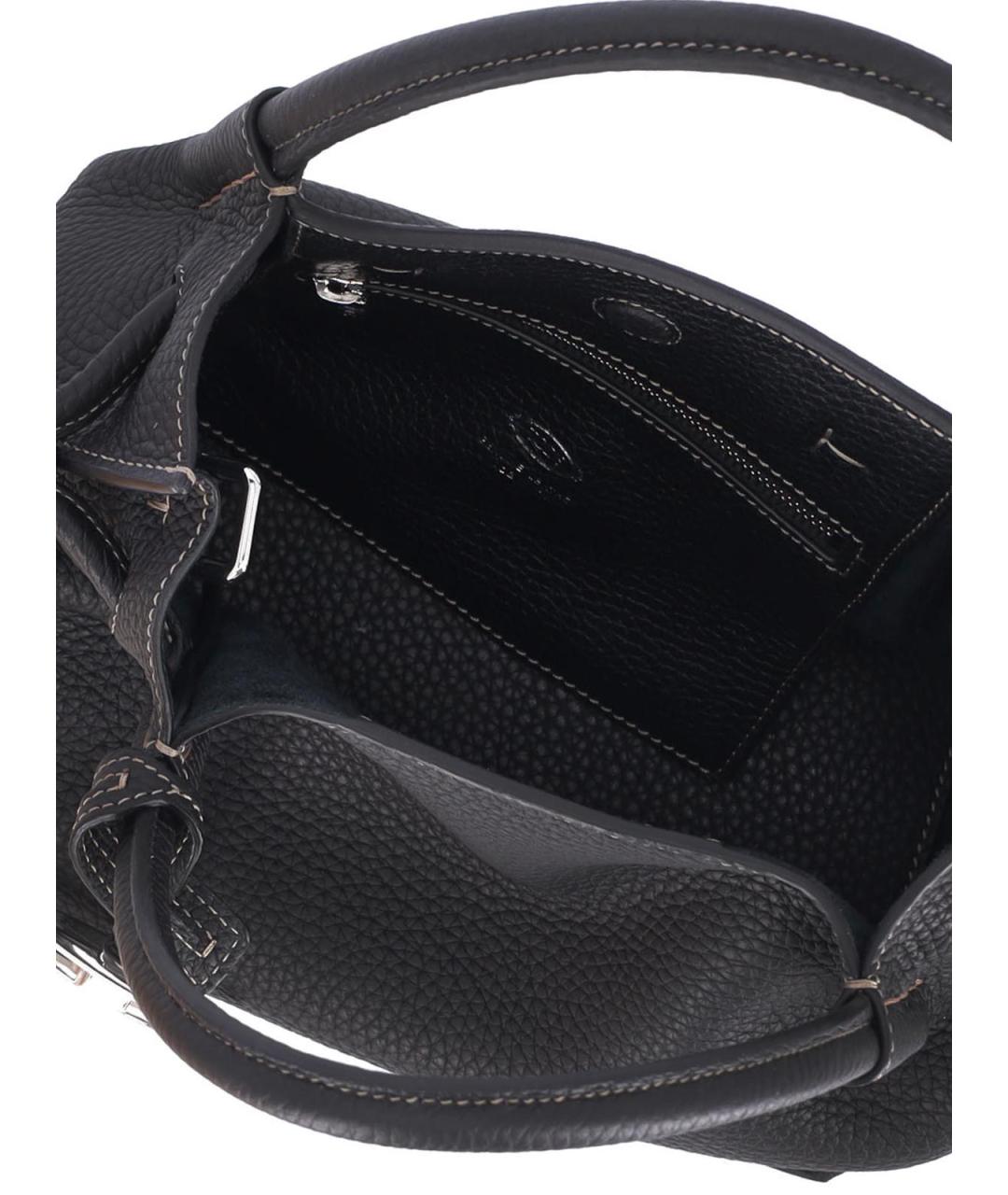 TOD'S Черная кожаная сумка с короткими ручками, фото 4