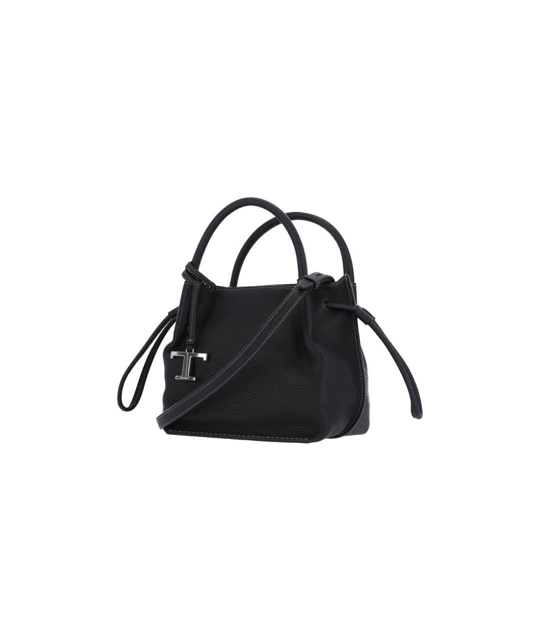 TOD'S Черная кожаная сумка с короткими ручками, фото 2